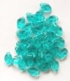 50 12mm Transparent Blue Zircon Glass Leaf Beads